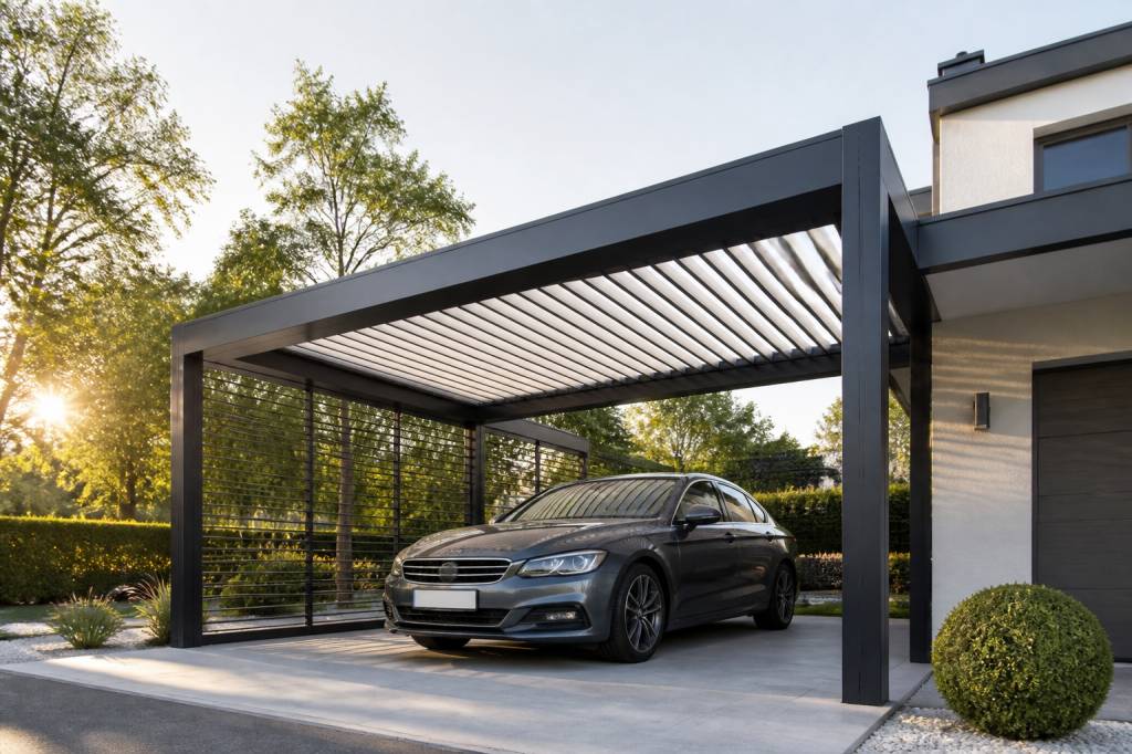 Comment un carport bioclimatique valorise votre maison et votre extérieur